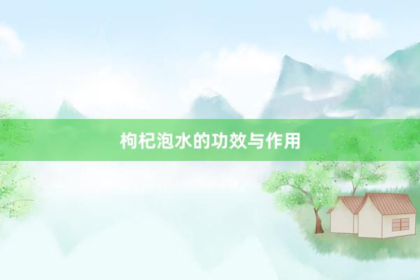 枸杞泡水的功效与作用