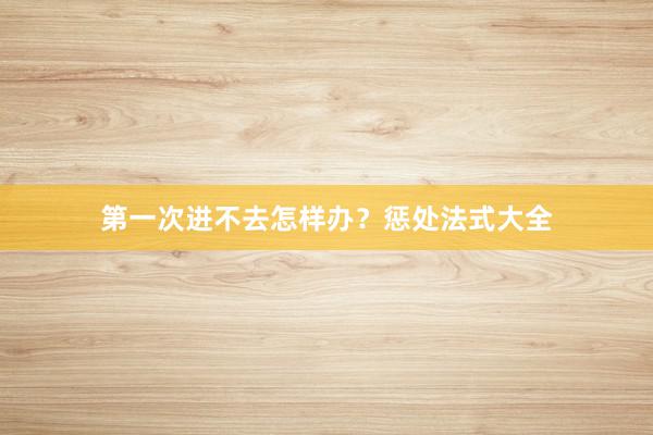 第一次进不去怎样办？惩处法式大全